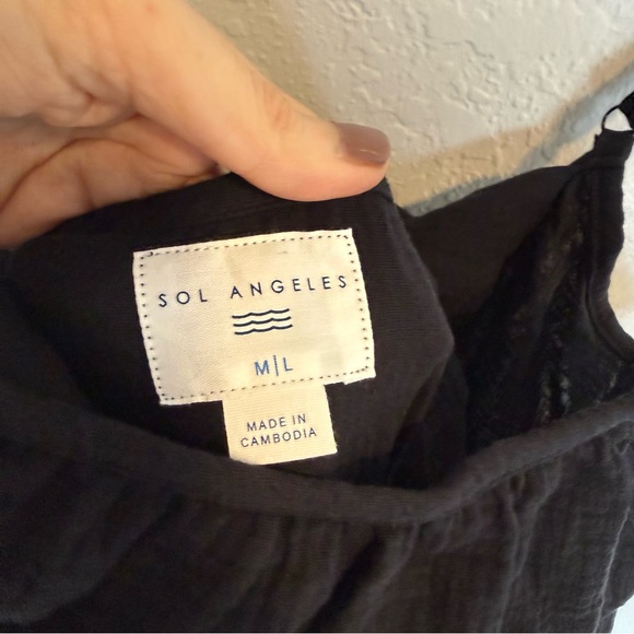 NWT Sol Angeles Gauze Black Maxi Dress M/L - Picture 10 of 12